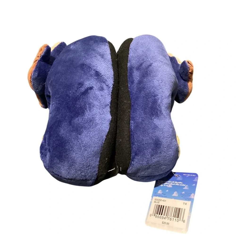 Disney Pixar Toy Story Woody Blue Plush Slippers Kids Size 7-8 NEW